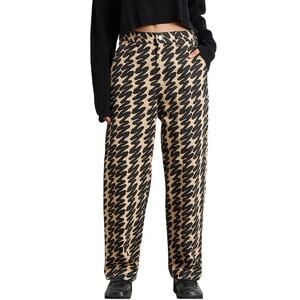 Obey Women’s Brighton Wavy Print Carpenter Pants Beige/Black Size 25